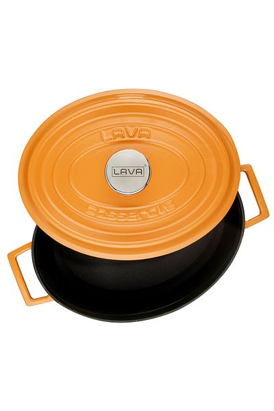 Lava Cast Oval Pot Cast Iron Solid Handle Spring Series Size 23x29cm