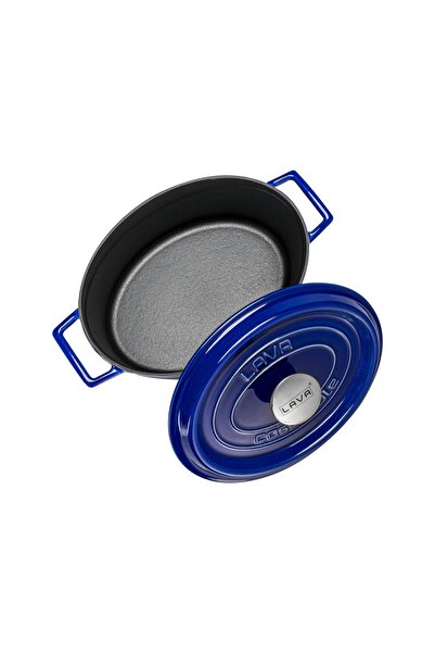 Lava Döküm Oval Tencere Döküm Demir Yekpare Kulplu Premium Serisi Ölçü 21x27cm.