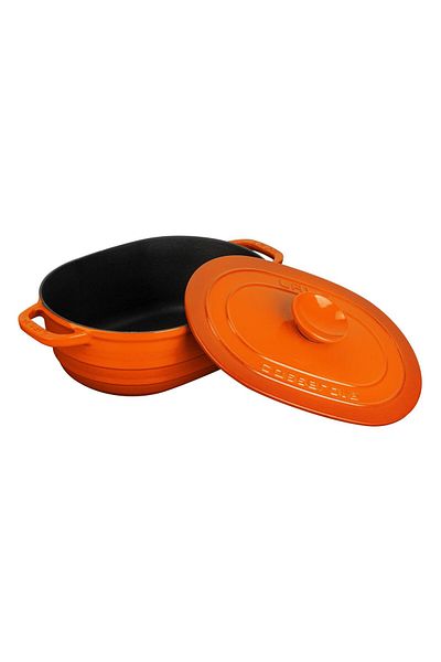 Lava Cast Oval Pot Cast Iron Lid Experience Series Dimensions 24x33cm.