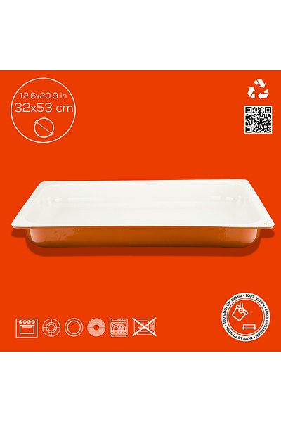 Lava حوض استحمام مستطيل من الحديد الزهر 1/1 مقاس 32x53 سم