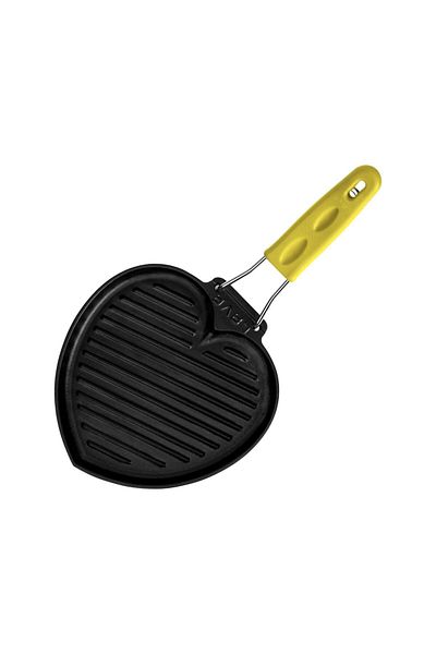 Lava Love Series Casting Shallow Grill - Size 22X23Cm with Silicone Wire Handle