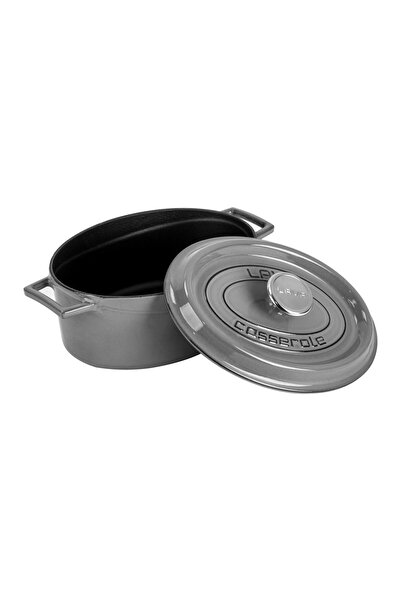 Lava Döküm Oval Tencere Döküm Demir Yekpare Kulplu Premium Serisi Ölçü 21x27cm.