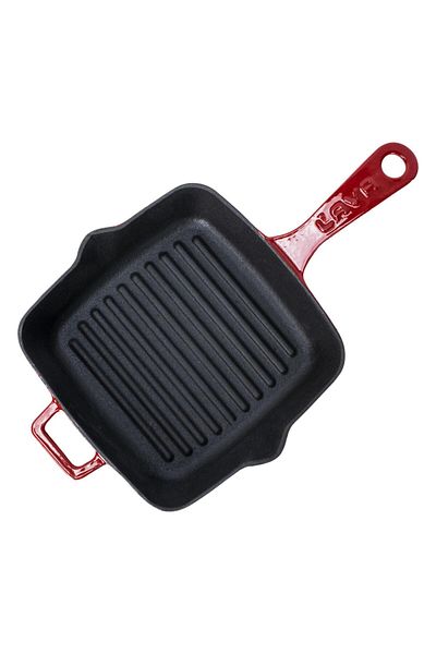 Lava Cast Square Grill Pan Cast Iron Solid Handle Dimension 20x20cm.