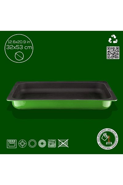 Lava حوض استحمام مستطيل من الحديد الزهر 1/1 مقاس 32x53 سم