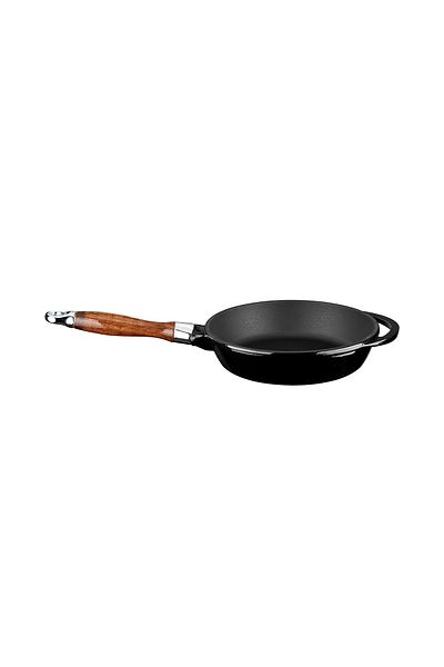 Lava 24cm Cast Round Frying Pan - Iron Removal and Plug Wooden Handle Diameter