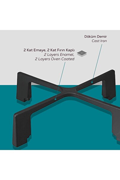 Lava Döküm Kare Nihale Çap(Ø)20cm.