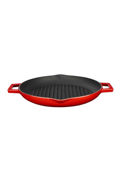 Lava Cast Round Grill Pan Cast Iron Solid Double Handle Diameter(Ø)26cm