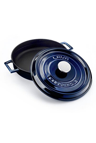 Lava Döküm Çok Amaçlı Yayvan Tencere Döküm Demir Yekpare Kulplu Premium Serisi Çap(Ø)28cm.