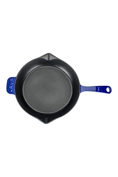 Lava Döküm Yuvarlak Kızartma Tavası Döküm Demir Yekpare Saplı Premium Serisi. Çap(Ø)28cm.