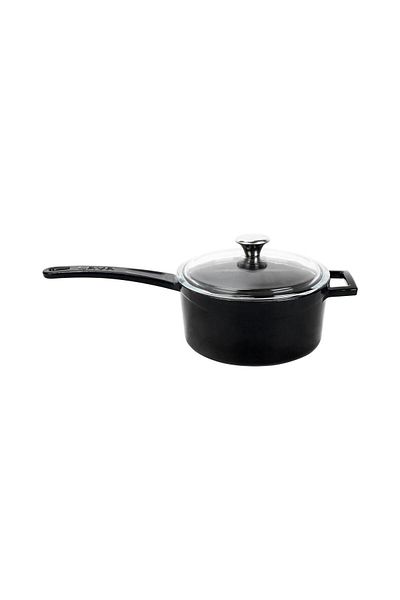Lava Cast Round Sauce Pot with Glass Lid, Metal HandleGlaze Series Diameter (ø16 Cm