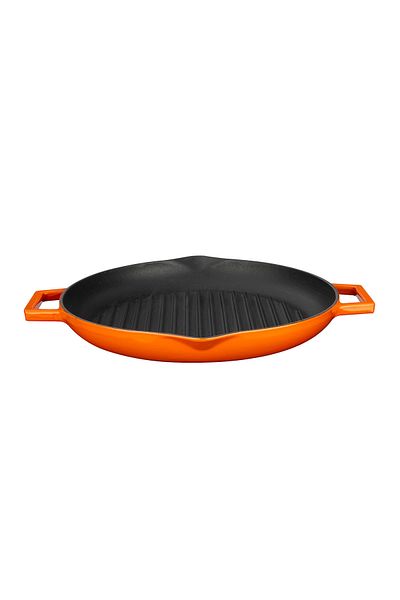 Lava Cast Round Grill Pan Cast Iron Solid Double Handle Diameter(Ø)26cm