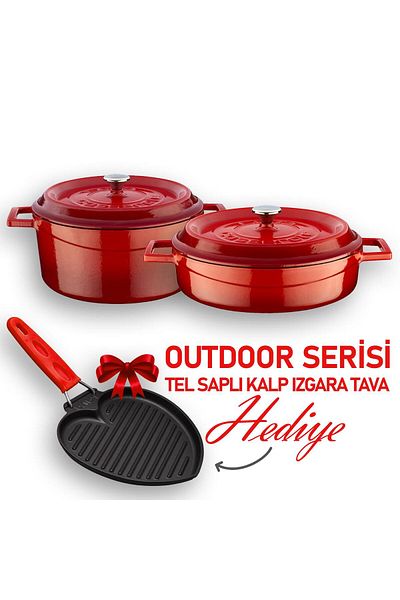 Lava Döküm Trendy Series Round Deep And Shallow 5 Piece Pot Pan Dowry Set