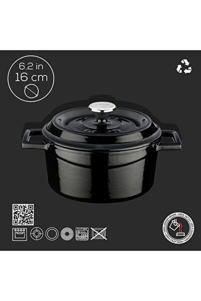 Lava Döküm Yuvarlak Tencere. Trendy Çap(Ø) 16cm.