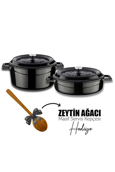 Lava Cast Round Deep And Shallow 5 Piece Cookware Set