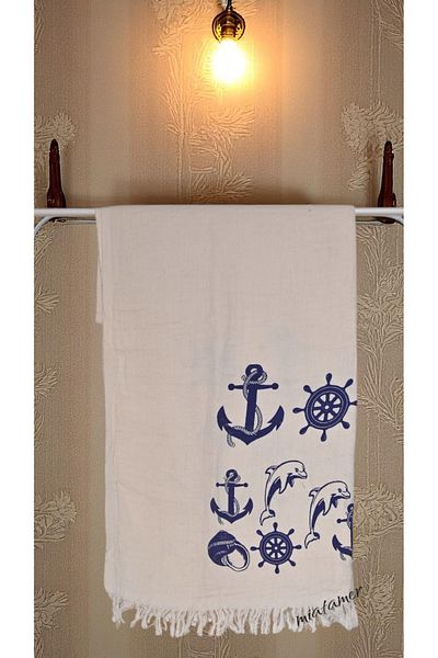 miatamer Πετσέτα παραλίας Muslin Peshtemal 100% βαμβακερή μαλακή, φυσική, μεγάλο μέγεθος (180*100 CM)