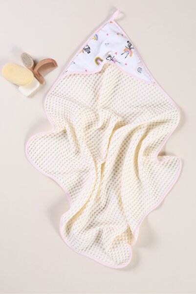 Bondberro Waffle Kumaş %100 Pamuk Bebek ve Çocuk Bornoz Havlu