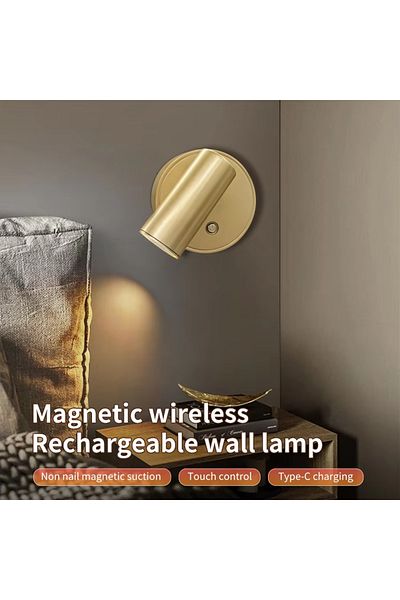 Choice Gold Led Light Magnetic Usb Rechargeable Wall Light Spotlight Wireless No Punch Reading Light