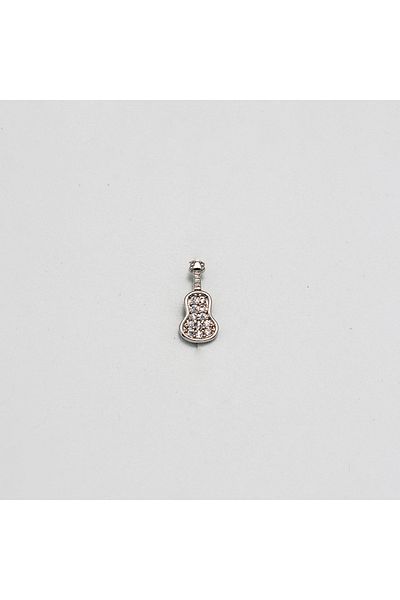 Piercing by Sever Stone Guitar Music Steel Piercing Silver/Silver Color and Transparent Stone (Targus Helix Conch Flat)