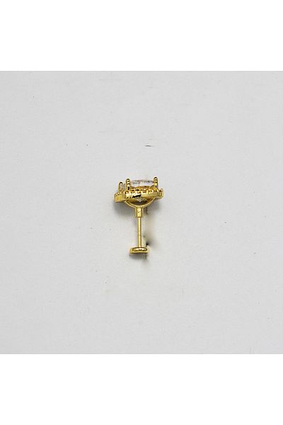 Piercing by Sever SQUARE LARGE MODEL STEEL PIERCING... GOLD/GOLD COLORED and CLEAR STONE (TARGUS HELIX CONCH FLAT)