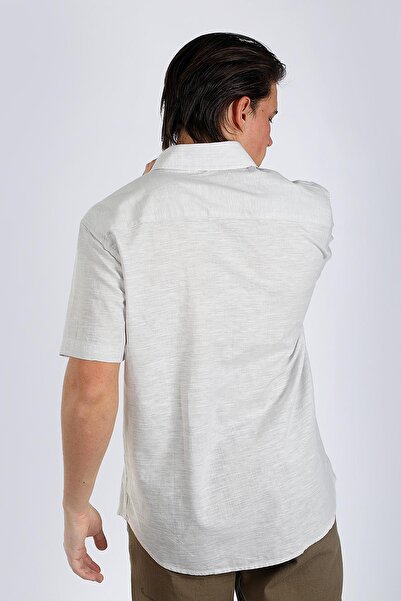 Lee Cooper Gray Andre Men's Short Sleeve Woven Shirt