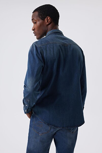 Lee Cooper Wolker 2 Чоловіча сорочка з 100% бавовни, джинсова тканина