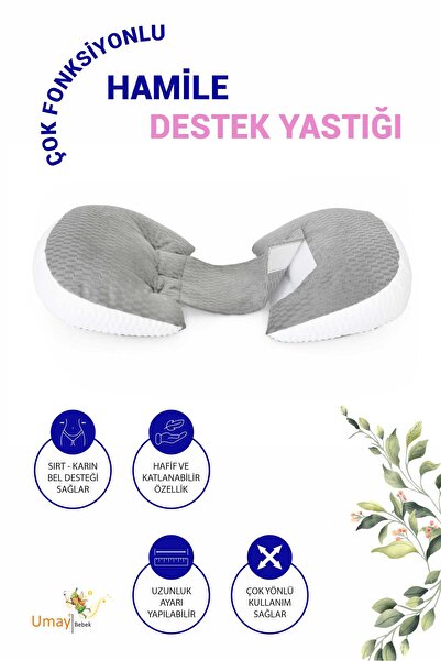 Umaybebek Bel Ve Karın Desteği, Hamile Yastığı, Çok Fonksiyonlu, Uyku Emzirme Yastığı, Ayarlanabilir, Cırtlı