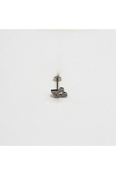 Piercing by Sever Music Note Steel Piercing… Silver/Silver Color and Transparent Stone (Targus Helix Conch Flat)
