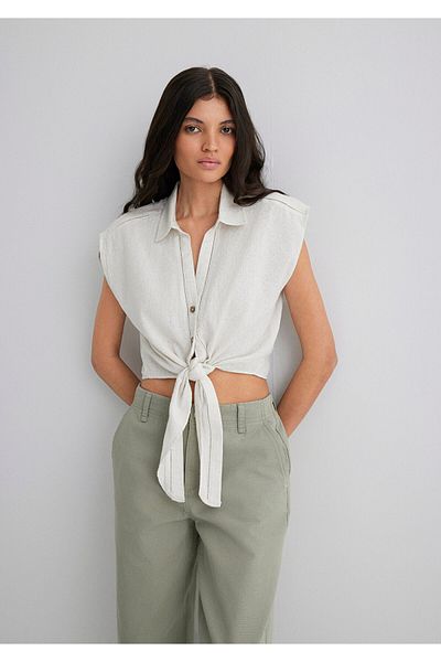 Mavi White Shirt with Binding Detail Regular Fit 1211094-71609
