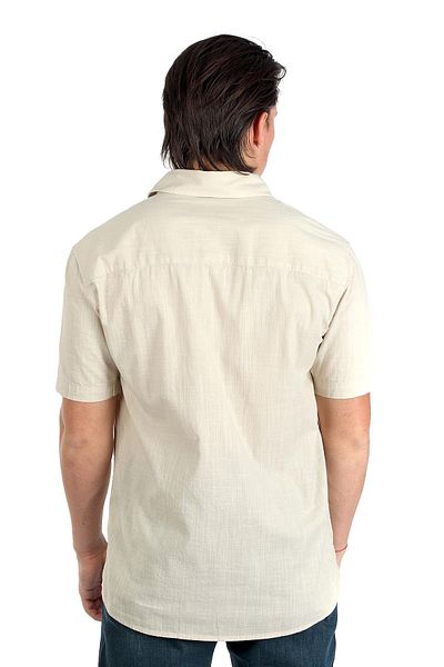 Lee Cooper Мъжка тъкана риза с къс ръкав Desola, бежова