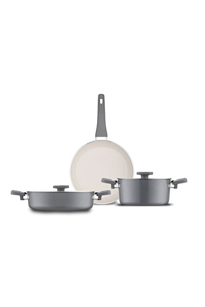 Jumbo طقم أواني طهي سويس كريستال جراي 5 قطع