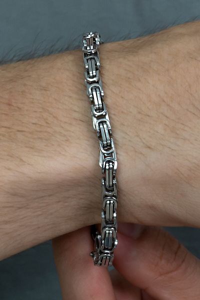 Takı Dükkanı King Model Men's Steel Bracelet Gift for Men acb02