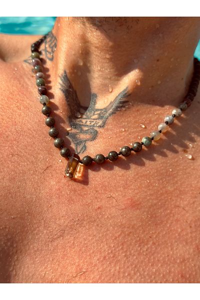CAPO by Aytaç Yamaç Natural Stone Minimalist Rectangle Men's Necklace