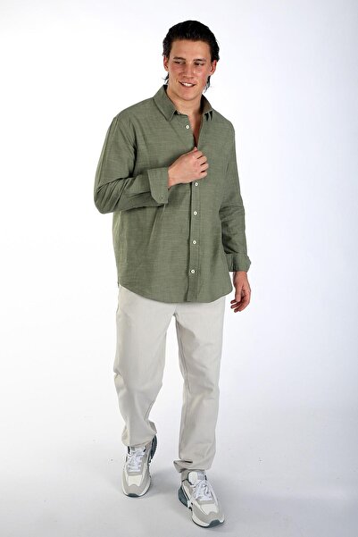 Lee Cooper Ketsa Erkek Dokuma Gömlek Haki