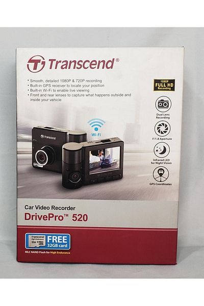Transcend Drivepro 520 On-board Cam, Dashcam, Wireless Interface