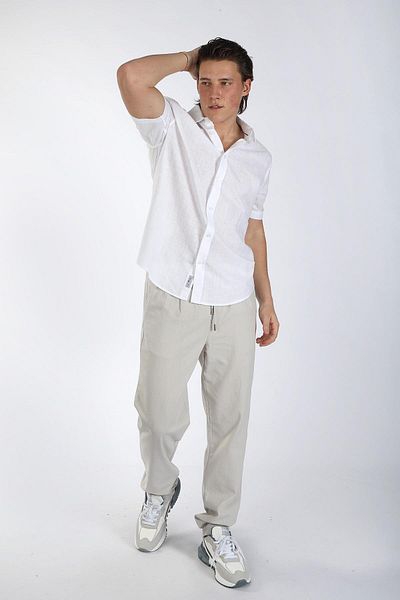 Lee Cooper Andre Men's Short Sleeve Woven Shirt White