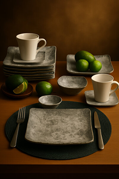 es home collection Spinoza 30 Parça Porselen Kahvaltı Takımı