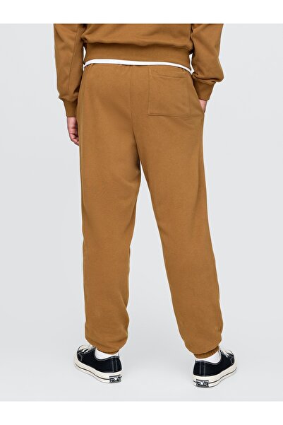 GAP Erkek Kahverengi Gap Logo VintageSoft Fransız Havlu Kumaşı Jogger Eşofman Altı