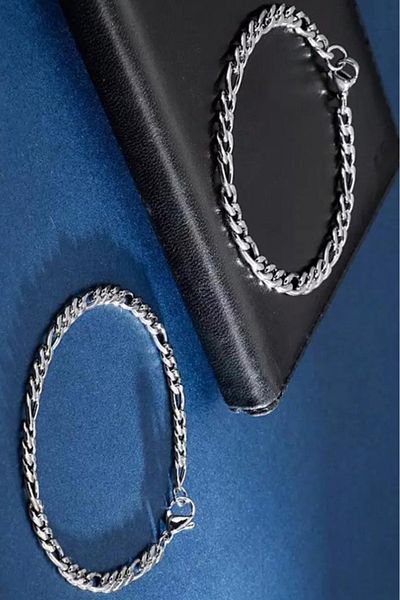 Takı Dükkanı Figaro 3e1 Steel Imprint Men's Bracelet Chain ack06b