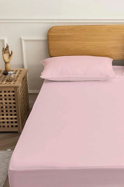 Rivaİstanbul Powder Pink Cotton Double Elastic Sheet 160X200