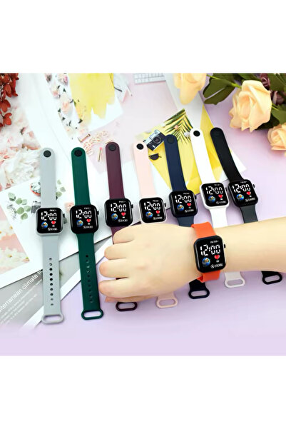 Onkatech Su Geçirmez Figürlü Dijital Led Ekran Işıklı Çocuk Saati