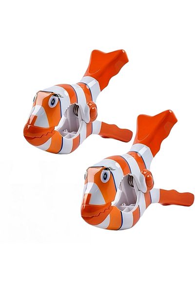 Yenigeldi Pack of 2 Fish Beach Towel Clips – Wind Resistant, Strong Hold, Fun and Portable