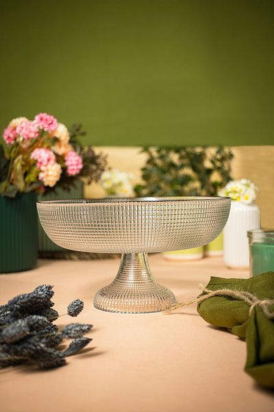 Fecra Loren Footed Bowl Black Mesh