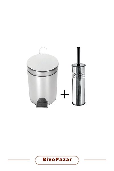 Palex Toilet Brush and 5 Lt Pedal Bin Two in One