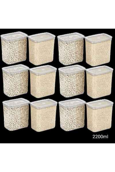 VİP AHMET Vipahmet Sude Rectangular Storage Containers 12 x 2200 ml
