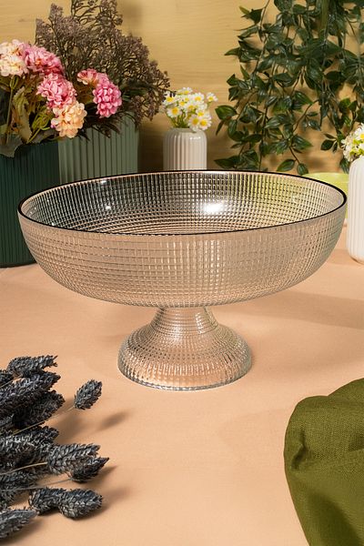 Fecra Loren Footed Bowl Black Mesh