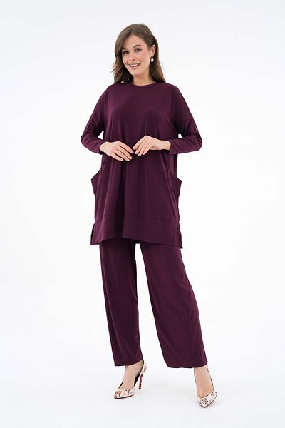 NİSUM MODA Sandy Pants Suit with Side Pockets