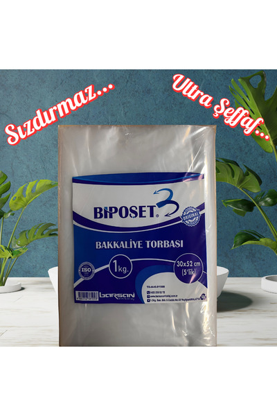 BİPOŞET BAKKALİYE TORBASI NAYLON TORBA BEŞLİK (30*52 CM)