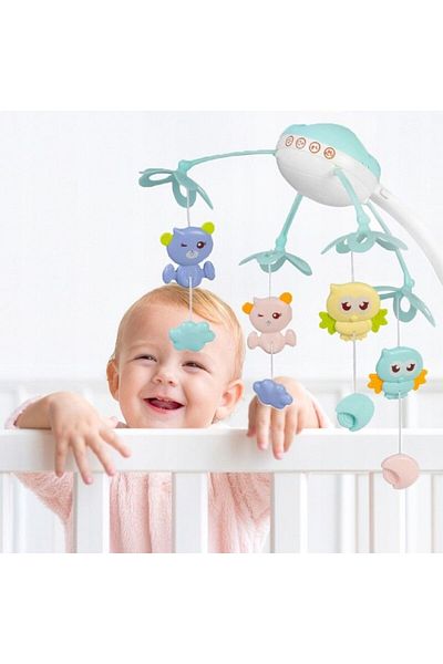 Smart Vibe Sweetsleep Kindervibe™ Musical Crib Carousel, With Remote Control and Timer Function, Blue