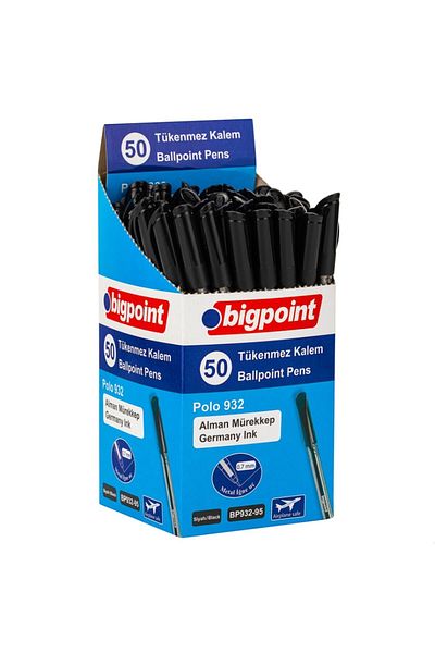 Bigpoint Ballpoint Pen Polo 0.7mm Set of 50 Black