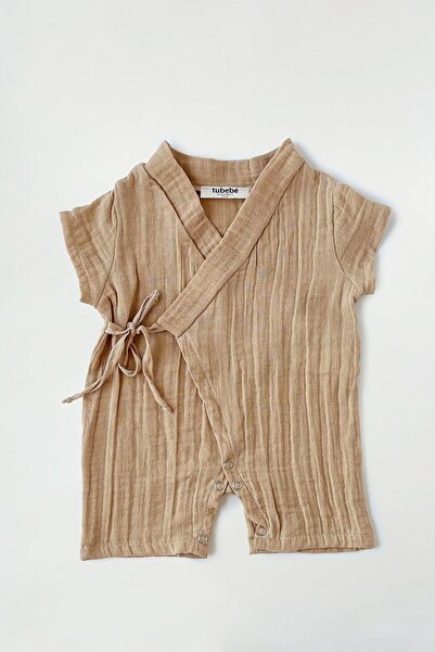 Tubebé İstanbul Bebek Müslin Kimono Romper - Kısa Tulum